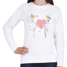 PRINTFASHION szerelem - Női pulóver - Fehér női pulóver, kardigán