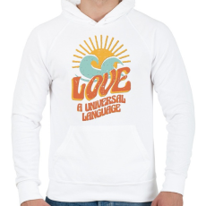PRINTFASHION Szerelem nyelv - Love is universal  - Férfi kapucnis pulóver - Fehér