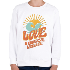 PRINTFASHION Szerelem nyelv - Love is universal  - Gyerek pulóver - Fehér