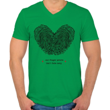 PRINTFASHION Szerelem pecsétje - Férfi V-nyakú póló - Zöld férfi póló