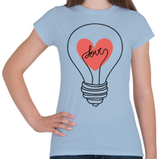 PRINTFASHION Szerelem villanykörte - Női póló - Világoskék női póló