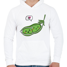 PRINTFASHION Szerelmes borsók - Férfi kapucnis pulóver - Fehér