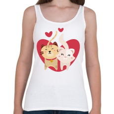 PRINTFASHION Szerelmes cicák - Női atléta - Fehér