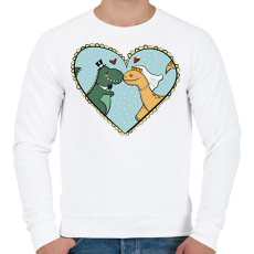 PRINTFASHION Szerelmes dínók - Férfi pulóver - Fehér
