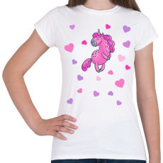 PRINTFASHION Szerelmes egyszarvú - Női póló - Fehér