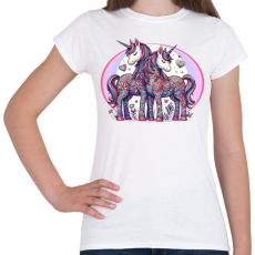 PRINTFASHION Szerelmes egyszarvú pár - Női póló - Fehér