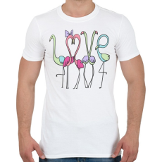 PRINTFASHION Szerelmes flamingok - Férfi póló - Fehér