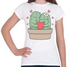 PRINTFASHION Szerelmes kaktusz - Női póló - Fehér női póló