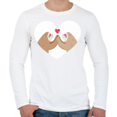 PRINTFASHION Szerelmes lajhárok - Férfi hosszú ujjú póló - Fehér