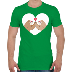 PRINTFASHION Szerelmes lajhárok - Férfi póló - Zöld