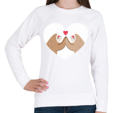 PRINTFASHION Szerelmes lajhárok - Női pulóver - Fehér