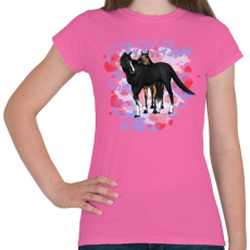 PRINTFASHION szerelmes lovak - Női póló - Rózsaszín
