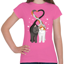 PRINTFASHION Szerelmes macskák - Női póló - Rózsaszín női póló