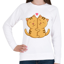 PRINTFASHION Szerelmes macskák - Női pulóver - Fehér női pulóver, kardigán