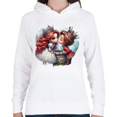 PRINTFASHION Szerelmes puszi - Női kapucnis pulóver - Fehér