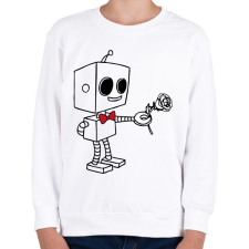 PRINTFASHION Szerelmes robot - férfi - Gyerek pulóver - Fehér gyerek pulóver, kardigán