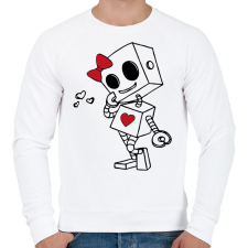 PRINTFASHION Szerelmes robot - női - Férfi pulóver - Fehér férfi pulóver, kardigán