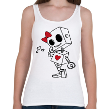 PRINTFASHION Szerelmes robot - női - Női atléta - Fehér női trikó