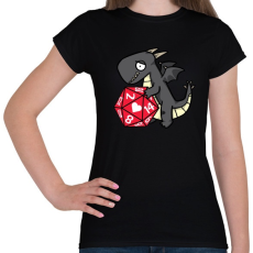 PRINTFASHION Szerelmes sárkány - Női póló - Fekete