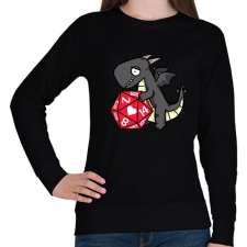 PRINTFASHION Szerelmes sárkány - Női pulóver - Fekete női pulóver, kardigán
