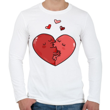 PRINTFASHION Szerelmes szívek - Férfi hosszú ujjú póló - Fehér férfi póló