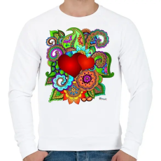 PRINTFASHION Szerelmes szivek - Férfi pulóver - Fehér