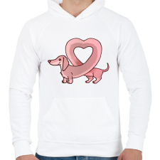 PRINTFASHION szerelmes tacsi - Férfi kapucnis pulóver - Fehér férfi pulóver, kardigán