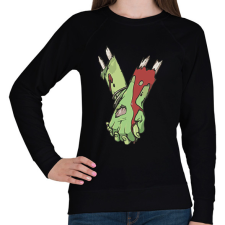 PRINTFASHION Szerelmes zombi - Női pulóver - Fekete női pulóver, kardigán