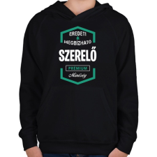 PRINTFASHION Szerelő - Gyerek kapucnis pulóver - Fekete gyerek pulóver, kardigán