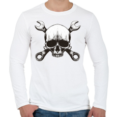 PRINTFASHION Szerelő koponya - Férfi hosszú ujjú póló - Fehér