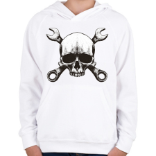 PRINTFASHION Szerelő koponya - Gyerek kapucnis pulóver - Fehér gyerek pulóver, kardigán