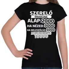 PRINTFASHION Szerelő óradíjak - Női póló - Fekete