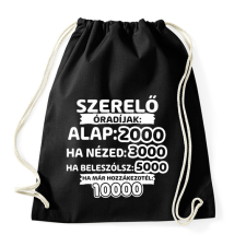 PRINTFASHION Szerelő óradíjak - Sportzsák, Tornazsák - Fekete tornazsák