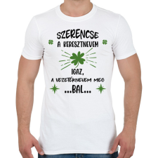 PRINTFASHION Szerencse a keresztnevem - Férfi póló - Fehér férfi póló