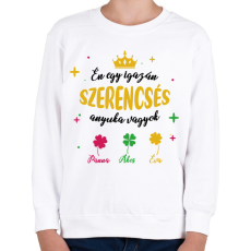 PRINTFASHION Szerencsés anyuka - Gyerek pulóver - Fehér