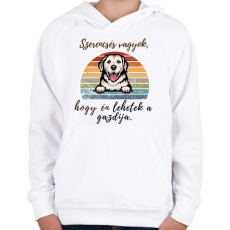 PRINTFASHION Szerencsés vagyok4 - Gyerek kapucnis pulóver - Fehér