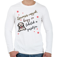 PRINTFASHION Szerencsés vagyok ferde - Férfi hosszú ujjú póló - Fehér férfi póló