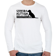 PRINTFASHION Szeresd a kutyám - Férfi hosszú ujjú póló - Fehér