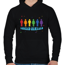 PRINTFASHION Szeresd önmagad - Férfi kapucnis pulóver - Fekete férfi pulóver, kardigán