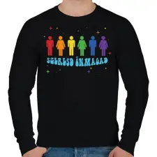 PRINTFASHION Szeresd önmagad - Férfi pulóver - Fekete férfi pulóver, kardigán
