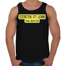 PRINTFASHION szeretek itt lenni - Férfi atléta - Fekete atléta, trikó