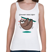 PRINTFASHION Szeretek veled lógni - Női atléta - Fehér női trikó