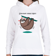 PRINTFASHION Szeretek veled lógni - Női kapucnis pulóver - Fehér női pulóver, kardigán