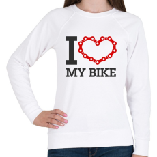 PRINTFASHION Szeretem a biciklim - Női pulóver - Fehér