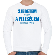 PRINTFASHION Szeretem a feleségem - Férfi pulóver - Fehér
