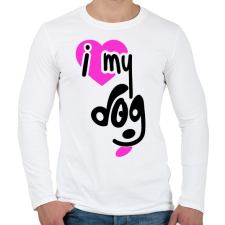 PRINTFASHION Szeretem a kutyám - Férfi hosszú ujjú póló - Fehér férfi póló