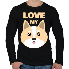 PRINTFASHION Szeretem a kutyám - Férfi hosszú ujjú póló - Fekete férfi póló