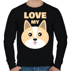 PRINTFASHION Szeretem a kutyám - Férfi pulóver - Fekete