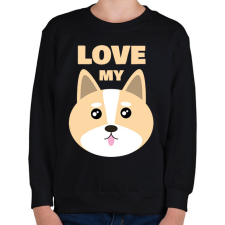 PRINTFASHION Szeretem a kutyám - Gyerek pulóver - Fekete gyerek pulóver, kardigán