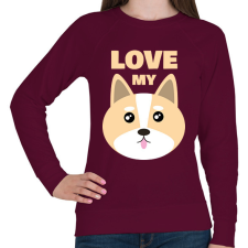 PRINTFASHION Szeretem a kutyám - Női pulóver - Bordó női pulóver, kardigán